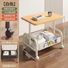 Mesa de centro móvil, carrito pequeño, mesa auxiliar de doble capa, mesa pequeña de almacenamiento para sofá de sala de estar con ruedas, mesa de té, estante de almacenamiento para dormitorio