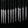 Colgantes de carámbanos acrílicos transparentes con hilo para Navidad, adornos colgantes de hielo para árboles de Navidad, decoraciones navideñas