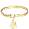 Hebilla de Herradura Personalizada con Forma de Corazón de Acero Inoxidable y Acero de Titanio Pulsera Simple de Corazón Venta Caliente Europea y Americana Transfronteriza Pulsera de 14 mm Venta al por Mayor