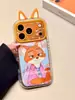 Raposa Coelha Fofa Policial Estéreo Adequado para Capa de Celular Apple 17Promax Iphone16 Couro 15 Coreano 14
