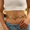 Cadena de Cintura y Cadena Corporal con Relieve de Pluma Turquesa Retro Europea y Americana de Fábrica para Mujer Estilo Étnico Bohemio Venta al por Mayor