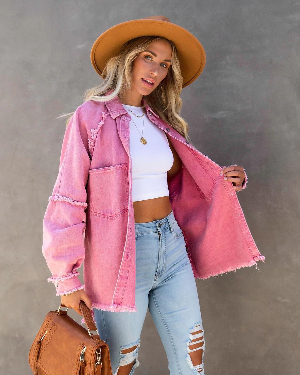 albertacottonfrayedshacketpink