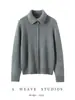 Nuevo Cárdigan Grueso de Punto con Cuello Solapa, Mezcla de Seda y Cachemira, Hilo Floral, Suave y Liso, Chaqueta para Mujer, Otoño/Invierno 2026