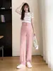 Calça de maternidade verão suporte para a barriga calça de perna larga de seda gelada plus size solta roupa externa calça casual leggings roupa de maternidade roupa de verão