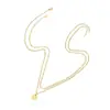 Estilo Aliexpress Pingente de Moeda de 26 Letras Colar em Camadas de Aço Inoxidável Clavícula Elegante Joia Feminina