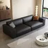 Sofá Moderno Minimalista de Bloque de Tofu para Sala de Estar, Apartamento Pequeño, de Tres o Cuatro Plazas, Sofá de Línea Recta Estilo Minimalista Italiano con Cuero Resistente a Arañazos
