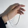 Collar de Acero de Titanio de Doble Capa Apilado de Espiga de Serpiente para Mujer Diseño Nicho de Alta Gama Estilo Frío Simple Multicapa Cadena Clavicular Hip Hop