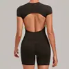 Atacado transfronteiriço de roupas de yoga, colado sem costas, plissado invisível, modelador, conjunto para Pilates e fitness para mulheres, peça única, dropshipping