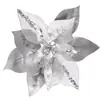 Accesorios de Decoración Navideña Decoración de Árbol de Navidad Ramas de Flores Flores Navideñas de Doble Capa Flores Artificiales Corona Navideña DIY