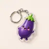 Chaveiro de Pelúcia de Vegetal Fofo de Desenho Animado Pingente Dupla Camada de Acrílico Acessórios de Bolsa de Frutas e Vegetais Fofos Coração de Menina Pequeno