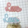 Decoración para Hornear Pastel de Cumpleaños Tanabata Día de San Valentín Amor Rosa Tarjeta Fiesta Mesa de Postres de Boda Enchufe
