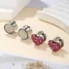 Expansor de oreja con forma de corazón que gotea aceite, lentejuelas brillantes, escamas de pescado, color mágico AB, banda para la oreja, acero inoxidable 316L