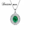 Daisini nueva plata S925 estilo europeo y americano de lujo ligero ins textura de alta calidad colgante ovalado de esmeralda joyería