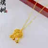 Loja de Ouro Mesmo Estilo Banhado a Ouro Gelo Triturado Trevo de Quatro Folhas Cabacinha Colar para Mulheres, Versátil e Elegante, Borboleta em Forma de Coração Corrente de Clavícula Joia