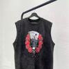 EBay comércio exterior americano colete retrô masculino marca de moda de verão lavado angustiado mangas sem mangas camiseta de algodão colete de manga curta homens