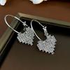 Pendientes de Circonita Exquisitos Pequeños de Circonita de Plata S925 Estilo Coreano de Círculo Calado con Micro-incrustaciones para Mujer