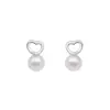 Pendientes de Perla de Frijol Dulce Corazón de Otoño e Invierno Literarios para Mujer Pendientes de Diseño Elegante de Nicho Pendientes Pequeños Dulces y Exquisitos