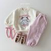 Ropa para niños de Corea del Sur suéter infantil otoño e invierno lindo caricatura conejo oso que combina con todo camiseta básica manga larga top para niñas
