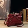 Bolso Mujer Nueva Moda Bolso de Novia Cuero Brillante Estilo Occidental Bolso de Mujer Bolso Cruzado con Cadena Charol Flor Grande con Diamantes Bolso de Hombro