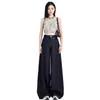 Novos jeans largos estilo americano azul escuro para outono e inverno para mulheres, cintura alta, modelagem que emagrece, calças retas para baixinhas, calças cropped, da moda