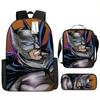 Mochila de Dibujos Animados de Venta Caliente Transfronteriza Batman Batma Mochila Escolar Bolso de Hombro Estuche para Lápices Juego de Tres Piezas