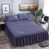 Faldón de Cama de Algodón Cubre Cama Pieza Única Protector de Colchón Funda Antipolvo Algodón Antideslizante Cubre Cama Individual y Doble Sábanas Ajustables