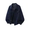 Chaqueta de trabajo vintage multibolsillos, abrigo nuevo de pana para otoño para hombre, top corto versátil casual para exteriores