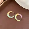 Pendientes de botón geométricos cuadrados y de corazón verdes transfronterizos europeos y americanos, Pendientes de botón de lujo ligero de alta gama, Pendientes de moda exagerados para mujer
