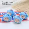 Lindo Dibujo Animado Flocado Bendición Empanada Llavero Colgante Pequeño DIY Hecho a Mano Bolsa Accesorios para Coche Material Venta al por Mayor