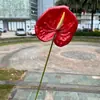 Anturio Artificial Rosa y Blanco Tacto Realista 3D Boda Flores Artificiales Decoración Suave Hogar Flores Falsas Mayoreo