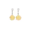"Niña Camelia" Pendientes Retro de Flor de Camelia Perlada Suave para Mujer, Exquisitos Pendientes de Flor de Rosa de Resina Estilo Té