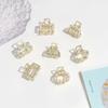 Nueva y elegante pinza pequeña de aleación de lujo con perlas de imitación y diamantes de imitación para el flequillo, pinza para el pelo, media pinza, accesorios para el cabello