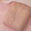 Collar de Plata Pura S999 con Circonita para Mujer, Estilo Fresco de Nicho, Cadena Clavicular Geométrica Minimalista Artística, Venta al por Mayor