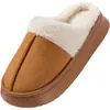 Pantuflas de algodón para otoño e invierno para mujer, de suela gruesa, antideslizantes, cálidas y esponjosas, adecuadas para que las usen las parejas en casa, también disponibles para hombres en invierno
