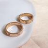 Anel de titânio com zircônia estilo ins de luxo leve não desbota anel de par para casal anel de dedo indicador ouro rosa para homens e mulheres atacado de fábrica