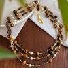 Otoño e Invierno Estilo Maillard Piedras Ojo de Tigre Naturales por todo el Cielo Estrella Cadena Clavícula Atmósfera Collar para Mujer