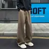 Pantalones casuales estilo americano para hombre, pantalones deportivos de pierna recta finos de verano, pantalones holgados de pierna ancha con caída relajada para hombre