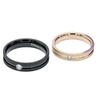 Aowei Lu Moda Japonesa e Coreana Anel Feminino Fosco Brilhante Côncavo Aço Joias Anéis de Casal Masculino Cravejado com Diamantes Tendência Estilo JK