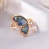 Anillo Abierto de Mariposa Dinámico de Gama Alta Versátil de Lujo de Nicho para Mujer, Anillo de Dedo Índice de Mariposa de Diseño de Moda Personalizado al por Mayor
