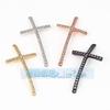 Accesorios de Joyería DIY Cobre Puro Chapado en Oro Micro-Incrustado Cruz Conector Virgen 38mm Pulsera Cuerda Trenzada