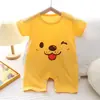 Ropa nueva para bebé para gatear, Todo algodón, Estilo nuevo de verano, Versión coreana, Mameluco delgado de manga corta para niños y niñas, Mameluco para niños