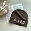Gorro de Lana Ins Coreano para Mujer Otoño e Invierno Gorro Turbante con Letras Estilo Coreano Callejero Elegante Gorro de Punto