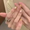 [Flor Amarilla Pequeña en la Historia] Estilo Ins Cúrcuma Flor Seca Francesa Ojo de Gato Estilo Corto Versátil Hecho a Mano Uñas Portátiles