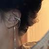 Clip de oreja de alas de ángel estrella femenina Clip de hueso de oreja de espiga diseño de nicho femenino versátil personalidad estudiante clip de hueso de oreja sin perforación