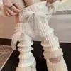 Polainas Miu de otoño e invierno inspiradas en el ballet para mujer, con un dulce diseño Lolita con lazos, ribete de encaje y un calcetín con volantes estilo JK
