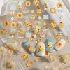 Redanco5D Repujado Popular Pegatinas de Uñas de Dibujos Animados Flor de Girasol Linda Pegatinas de Uñas 3D Dr1888