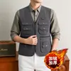 Chaleco Forrado de Polar para Hombre para Ropa de Exterior en Otoño/Invierno, Chaleco de Cuello Alto, Ropa de Exterior Tallas Grandes para Hombre, Chaleco Casual para Jóvenes