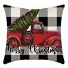 Nueva funda de almohada navideña transfronteriza de Amazon, roja, con estampado navideño sencillo, funda de almohada para el hogar.