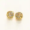 Joias DIY banhadas a ouro 18k de alta qualidade retrô microcravejadas com zircônia cúbica contas espaçadoras acessórios para miçangas pulseira corda de mão acessórios de retenção de cor