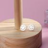 Aretes de Cara Sonriente para Mujer, Pequeños, Lindos, Positivos, Aretes Cepillados de Expresión, Accesorios de Diseño Nicho Estilo Coreano